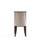 Manhattan Comfort Fifth Avenue 18.5" Traditional Faux Leather and Velvet Upholstered Dining Chair - Tan - Set of 2-23.6" L x 22" W x 36.6" H