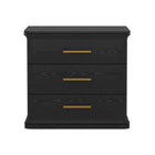 Manhattan Comfort Clifford Traditional 3-Drawer Nightstand - Black-Wood Grain Laminate Finish: Warm, natural wood look with a durable, easy-to-clean surface