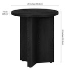 Hudson&Canal Anders 20"W Round Side Table - Black Grain-Nail-in feet with protective felt pads for floor safety