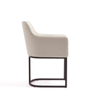 Manhattan Comfort Serena 23.03" Modern Leatherette Upholstered Dining Armchair - Cream - Set of 2-Weight Capacity: 300 lb. Seat Height: 18.7"