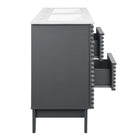 Modway Render 48" Double Sink Bathroom Vanity - Grey/White-Ceramic Double Sink Basin