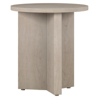 Hudson&Canal Anders 20"W Round Side Table - Alder White-A contemporary Scandinavian design for your living room, den, and more