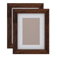 Decent Living Solid Wooden Picture Frame - 6" x 8" - Walnut Colour - 2 Pack-Material: 100% Natural Solid Wood (Okan / Teak)