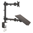 TygerClaw Single Arm Monitor Desk Mount with Laptop Holder-Cable management channels to keep wires organized and neatly tucked away