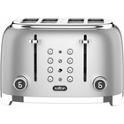 Salton NuRetro Digital 4 Slice Toaster - Metallic Silver-6 different toasting levels for precise browning, from lightly golden to extra crisp. reheat, defrost and bagel (toasts only one side) functions for perfect results.