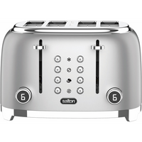 Salton NuRetro Digital 4 Slice Toaster - Metallic Silver-6 different toasting levels for precise browning, from lightly golden to extra crisp. reheat, defrost and bagel (toasts only one side) functions for perfect results.