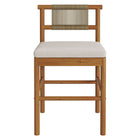 Modway Eleni Outdoor Teak Wood Counter Stools 2-Piece Set - Natural/Sail-8