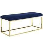 Modway Anticipate Fabric Bench - Gold/Navy-Modern Bed Or Living Room Bench