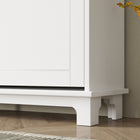 HOMCOM Narrow Shoe Cabinet with 4 Flip Drawers & 5 Legs for Entryway - White-Made from painted MDF and particleboard for durability
