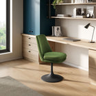 Modway Lippa Swivel Dining Performance Velvet Side Chair - Black Moss Green-360º Swivel Capability