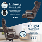 La-Z-Boy Mercer Air Lumbar Executive Office Chair - Brown-Adjustable recline with infinity lock
