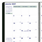 Blueline 2026-2027 Monthly Planner - 10-3/4" x 8-1/2" - Black - Bilingual-Tear-off corners