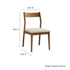 Modway Solara Fabric Wood Dining Side Chairs - Walnut/Heathered Weave Beige - 2 Pack-Woven Heathered Fabric Upholstered Seats