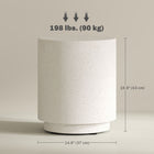 HOMCOM Concrete Finish Side Table - Cream White-Painted surfaces can be easily wiped clean