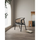 Manhattan Comfort Versailles 23.62" Industry Chic Accent Armchair - Black and Natural Cane-Fine Natural Cane Made from Authentic Wooden Rattan