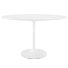 Modway Lippa 48" Oval Wood Dining Table - White-Modern Dining Table