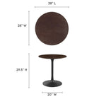 Modway Lippa 28" Round Wood Dining Table - Black Cherry Walnut-Wood Grain Veneer and MDF Tabletop