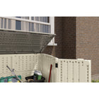 Suncast Horizontal Shed - 34 cu.ft. - Vanilla with Stoney Roof-Low maintenance, easy to clean and maintain.