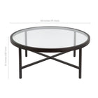 Hudson&Canal Xivil 36"W Round Coffee Table with Glass Top - Blackened Bronze-9