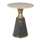 Zuo Glasa Side Table - Multicolor-Natural Marble round shape tabletop