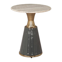 Zuo Glasa Side Table - Multicolor-Natural Marble round shape tabletop