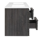 Modway Render 48" Wall-Mount Bathroom Vanity - Charcoal/White-Ceramic Sink Basins