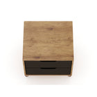 Manhattan Comfort Rockefeller 20.08" Mid-Century Modern 2-Drawer Nightstand 2-Piece Set - Nature/Textured Grey-10