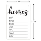 Cosco Dry Erase Business Hours Sign - 8" x 12" - White/Black - Indoor - Rewritable - French Text-The rewritable surface allows you to easily update hours, messages, or announcements as needed