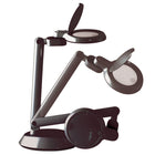 OttLite Space-Saving LED Magnifier Desk Lamp - Clearsun - Black-Articulating arm with pivoting head