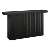 Hudson&Canal Olie 55" Wide Rectangular Fluted Console Table - Black Grain-A modern design with a classic silhouette for your entryway, living room, den, and more