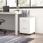 Vinsetto Mobile 2-Drawer Letter/A4 Filing Cabinet with Wheels - White-Compact design makes it suitable for next to or under your computer and writing desk
