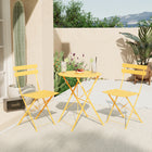 Lausaint Bistro Folding 3-Piece Patio Set - Yellow-7