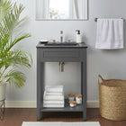 Modway Altura 24" Bathroom Vanity - Grey/Black-Integrated Ceramic Sink Basin