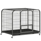 PawHut 43" Large Metal Dog Cage with Wheels-Heavy-duty square steel frame prevents chewing and escapes for total peace of mind
