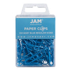 JAM Paper Colourful Standard Paper Clips - 1"- Baby Blue - 100 Pack-Colour: Baby Blue