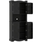 HOMCOM 73" H Kitchen Pantry Cabinet with Door Shelves - Black-Two cabinets and 12 door shelves maximize storage space 