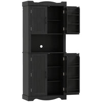 HOMCOM 73" H Kitchen Pantry Cabinet with Door Shelves - Black-Two cabinets and 12 door shelves maximize storage space 