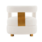 Manhattan Comfort Amirah 28.94" Modern Velvet Upholstered Accent Chair - White-Delivered to you Fully Assembled! No Assembly Required