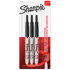 Sharpie Permanent Markers - Retractable - Ultra-Fine Tip - Black - 3 Pack-No cap, no fuss - just click