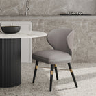 Manhattan Comfort Strine 21.65" Modern Velvet and Leatherette Upholstered Dining Chair - Dark Taupe-Frame Made of Wood with Criss Cross Gold Metal Geometric Base for Fashion and Extra Durability