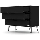Manhattan Comfort Rockefeller 35.24" Mid-Century Modern Dresser - Black-Option to Fit up to a 32" TV Stand, with a 11 Lb. Shelf Capacity Per Shelf.