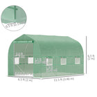 Outsunny Walk-in Greenhouse with Roll Up Door & 6 Mesh Windows - 6.6' x 11' x 7'- 6 windows that can be opened and closed for great air ventilation
 