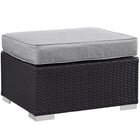 Modway Gather Outdoor Patio Ottoman - Espresso/Grey-Patio Side Table / Ottoman