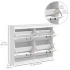 HOMCOM Narrow Shoe Cabinet with Flip Drawers & Adjustable Shelf for Entryway - White-Painted surface makes it easy to clean