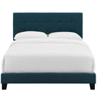 Modway Amira Upholstered Fabric Full Bed - Azure-Non-Marking Foot Caps