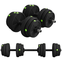 Soozier 2-in-1 Adjustable Weight Barbell & Dumbbells Set-Converts easily from dumbbells to barbells for versatile workouts
