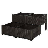 Outsunny Raised Garden Bed - Brown-Quickly cultivate your favourite plants, vegetables, herbs, and flowers with our user-friendly gardening solution
