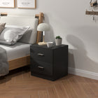 HOMCOM Bedside Table with 2 Drawers - Black-Flat top for display space