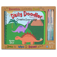 The Pencil Grip Daily Doodler Reusable Activity Book - Dino Cover-The Daily Doodler Reusable Activity Book with Dinosaur Front Cover & Create Everyday Back Cover.
