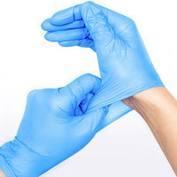 Synmax Vinyl Medical Grade Gloves - Blue - Small - 100 Pack-Beaded cuff for easy pull on